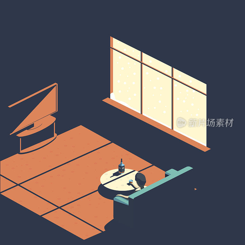 Frustration and depression isometric Banner